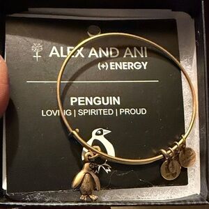 Alex and Ani Gold Penguin Charm Bracelet